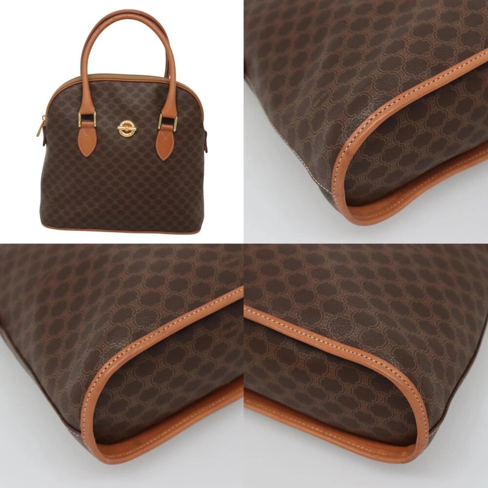 CELINE Macadam Canvas Hand Bag PVC Leather Brown Gold Auth gh019 - Picture 14 of 14